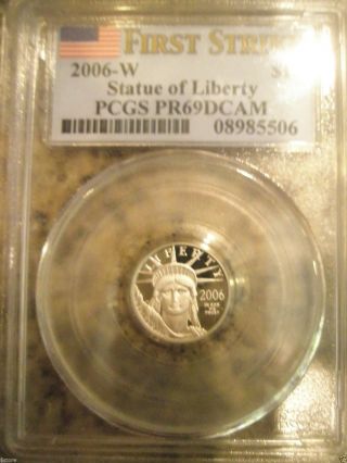 2006 - W $10 Pcgs Fs Pr69dcam Platinum Statue Of Liberty photo