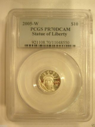 2005 - W $10 Pcgs Pr70dcam Sol Platinum American Eagle photo