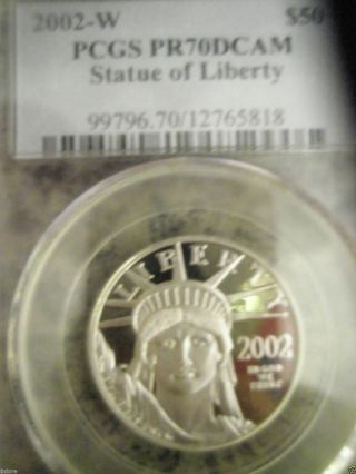 2002 - W $50 Pcgs Pr70dcam Platinum American Eagle photo