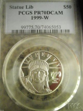 1999 - W $50 Pcgs Pr70dcam Platinum American Eagle photo