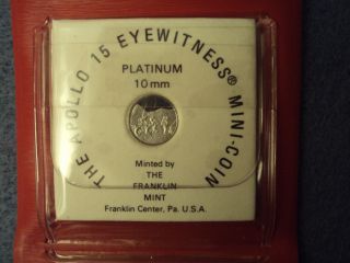 Apollo 15 Pure Platinum Medal Commorative - From The Franklin 1.  4gm photo