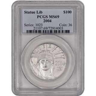 2004 American Platinum Eagle (1 Oz) $100 - Pcgs Ms69 photo
