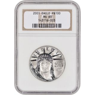 2001 American Platinum Eagle (1 Oz) $100 - Ngc Ms69 photo