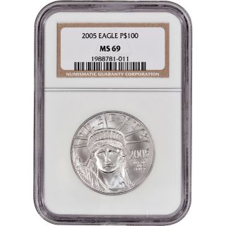 2005 American Platinum Eagle (1 Oz) $100 - Ngc Ms69 photo