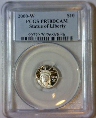 2000 - W,  Pcgs Proof - 70 Deep Cameo,  $10 Platinum Eagle photo