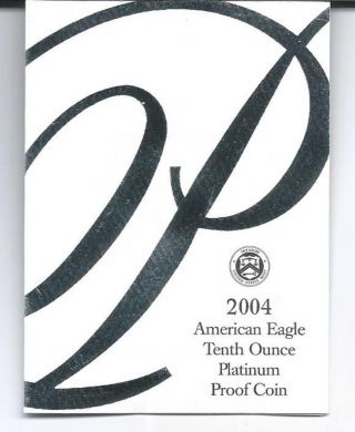 2004 W Platinum 1/10 Oz American Eagle & photo