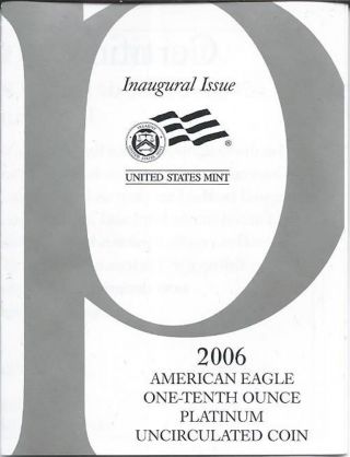 2006 W Platinum Uncirculated 1/10 Oz American Eagle & photo