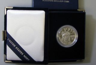 2004 W American Eagle One Ounce Platinum Proof Coin Box & photo