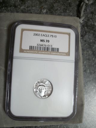 2002 $10 Platinum Eagle Ms70,  Ngc photo