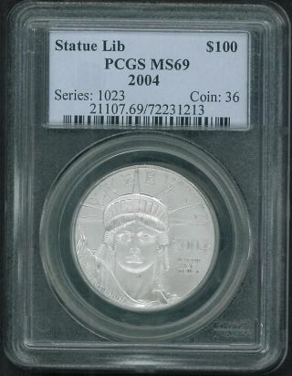 2004 $100 American Eagle Platinum Bullion Ms69 photo