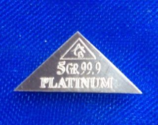Acb 2 Pyramids X1 Palladium & X1 Platinum 5grain Bullion Minted Bar 99.  9 Pure photo