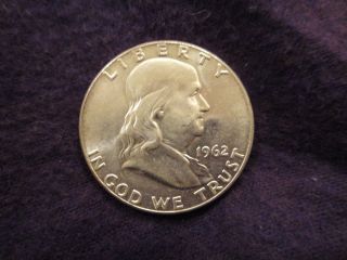 1962 Franklin Half Dollar - Near Gem Uncirculated (eye Appeal) photo