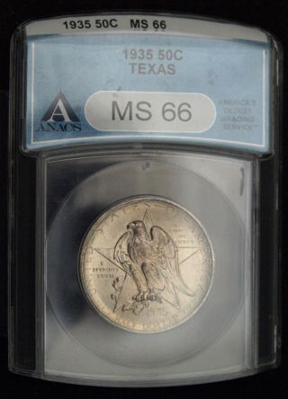 1935 Texas Comm.  Half Dollar Anacs Ms 66 (b9712) photo