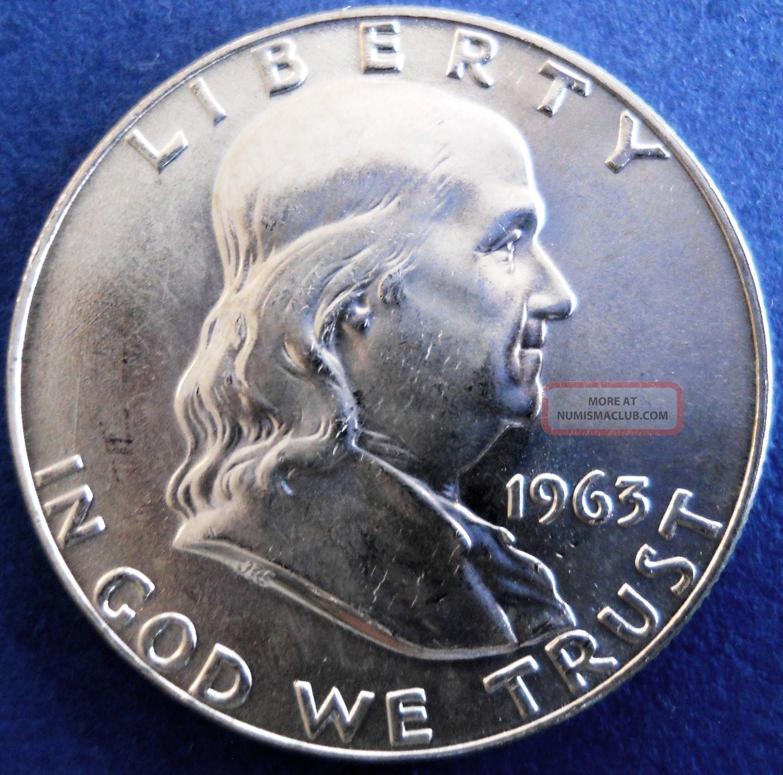 1963 - D Franklin Brilliant Uncirculated Silver Half Dollar