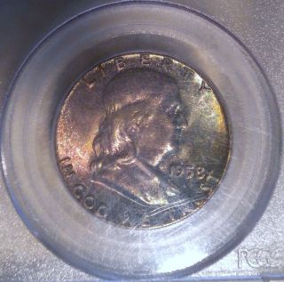 1958 - Silver Franklin Half Dollar Pcgs Ms65 photo