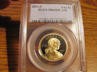 2003 - S Sacagawea (sac) Golden $1 Pcgs Pr69dcam List=$19 photo