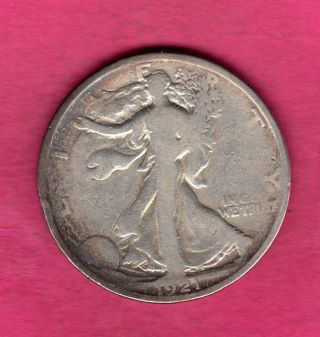 1921 Silver Walking Liberty Half Dollar - - Very Good - Fine - Key Date photo