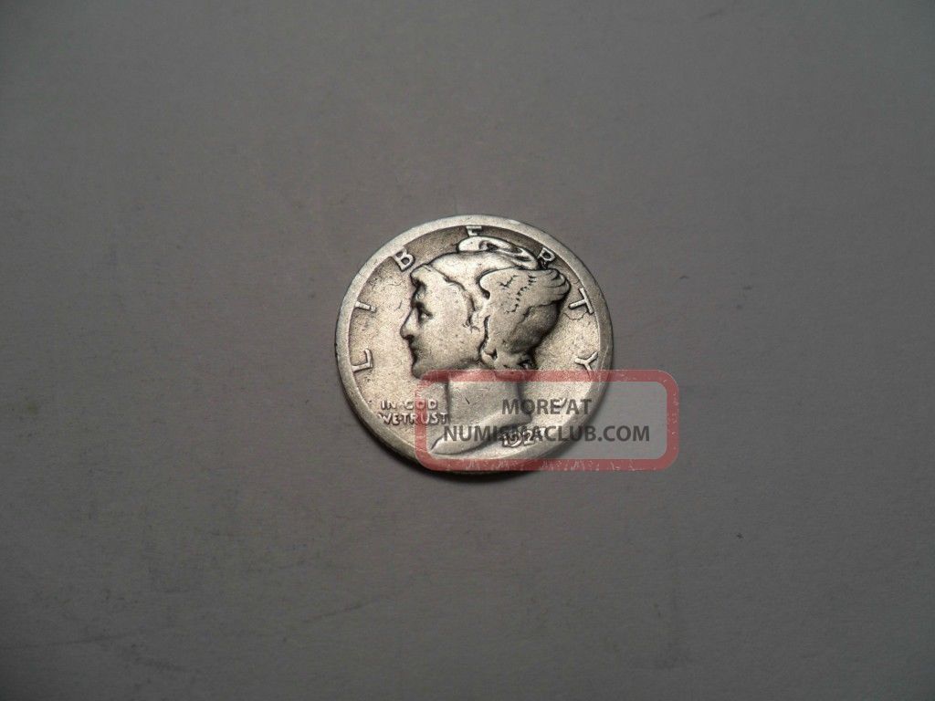 thumbnail interactive-video image 1 of 1923 Mercury Silver Dime – 90% Silver, Circulated (VG+ Condition, Philadelphia Mint) 1 of 3