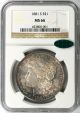 1881 - S Morgan Silver Dollar $1 Ngc Ms66 Cac Approved Lustrous Lovely Toning Dollars photo 2