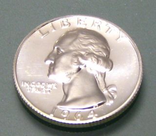 1964 Washington Proof U.  S.  Silver Quarter photo