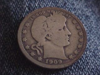 Usa Silver 1909 Barber Quarter photo