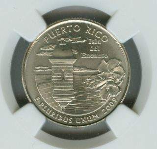 2009 - D Puerto Rico Quarter Ngc Ms68 Sms 2nd Finest Registry photo