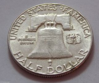 1950 Us Franklin Half Dollar Silver Coin photo