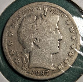 1897 - S Us Silver Barber Half Dollar 2 photo