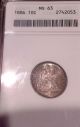 1886 P Seated Dime Anacs Ms 63,  Awesome Multi Color Toning And Luster Dimes photo 6