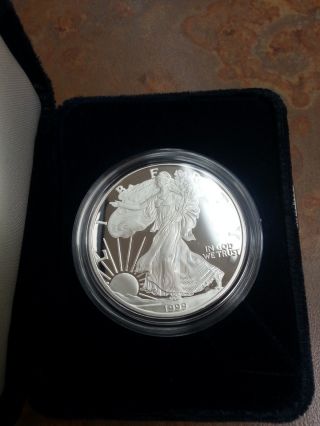 American Eagle One Ounce Proof Silver Bullion Coin 1999 Philidelphia photo