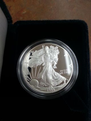 American Eagle One Ounce Proof Silver Bullion Coin 1998 Philidelphia photo