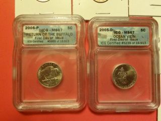Eight Uncirculated Pennies Icg - Ms67 Nickels photo