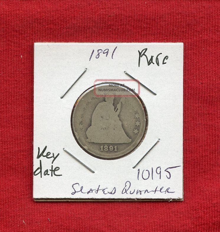 Silver Seated Liberty Quarter – 1838-1891 (Year Varies), Uncertified, Random Date