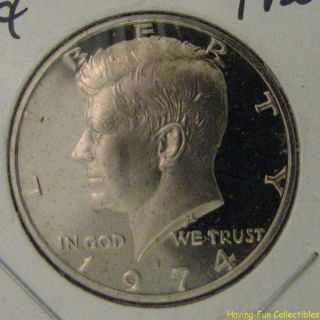 1974 John F.  Kennedy Jfk Half Dollar Cameo Proof photo