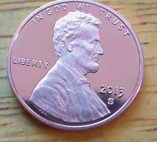 2013 S Gem Cameo Proof Red Lincoln Shield Cent. . photo