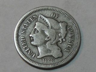 1868 Three Cent Nickel 4920a photo