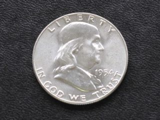 1954 - P Franklin Half Dollar Silver U.  S.  Coin A6666 photo