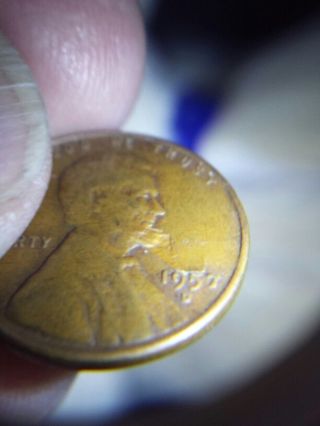 1957 D Lincoln Wheat Cent W/ Lamination And Cud Errors photo