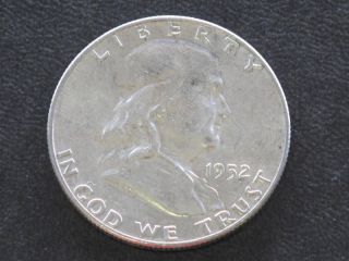 1952 - D Franklin Half Dollar Au+ Silver U.  S.  Coin A3053 photo