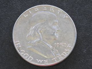 1952 - D Franklin Half Dollar Au+ Silver U.  S.  Coin A3025 photo