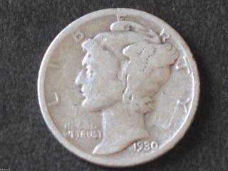 1930 - S Mercury Dime 90% Silver U.  S.  Coin D6018 photo