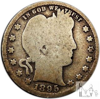 1895 (p) Good Barber Silver Quarter 25c Us Coin A39 photo