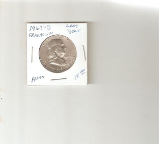 1963 - D Franklin Half (90% Silver) Au Awesome photo