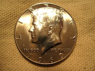 1969d Silver Unc Kennedy Half Dollar photo