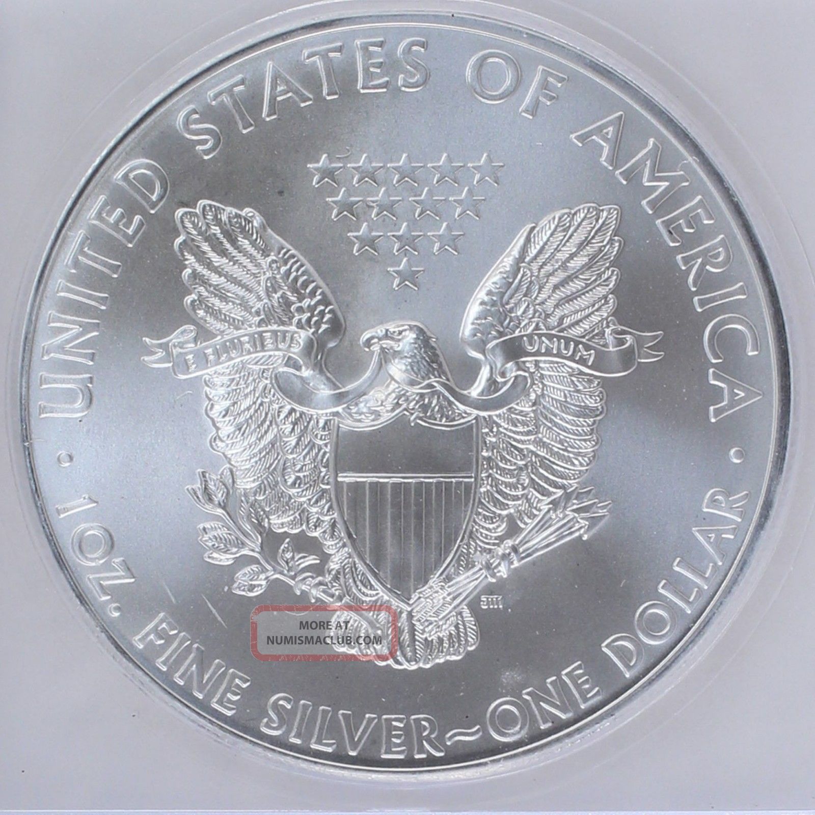 2014 - S Silver Eagle Struck Thru Lint Icg Ms69 S$1 Silver