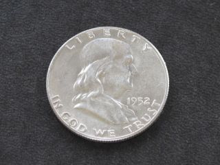 1952 - P Franklin Half Dollar Silver U.  S.  Coin A7355 photo