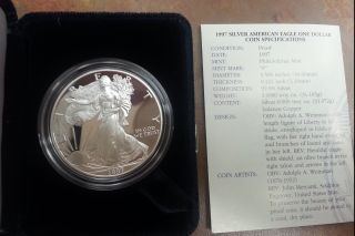American Eagle One Ounce Proof Silver Bullion Coin 1997 Philadelphia photo