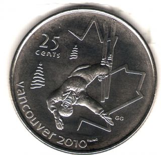 2008 Canada Uncirculated 25 Cent Commemorative Freestyle Skying Quarer photo