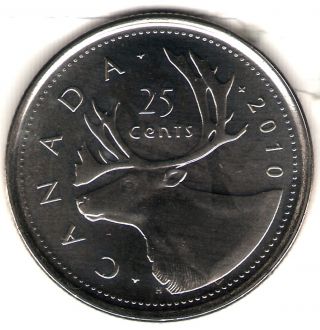 2010 Logo Canada Brilliant Uncirculated 25 Cent Caribou Quarter photo