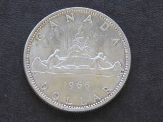 1966 Canada Silver Dollar Canadian Coin A1755l photo